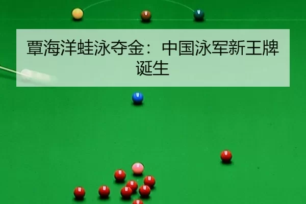 覃海洋蛙泳夺金：中国泳军新王牌诞生